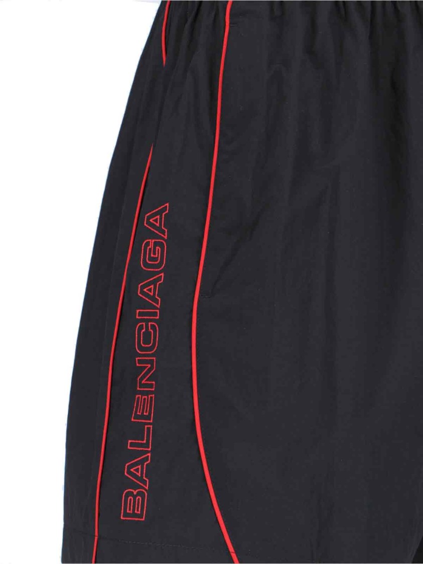 Balenciaga Black Technical Fabric Short With Logo