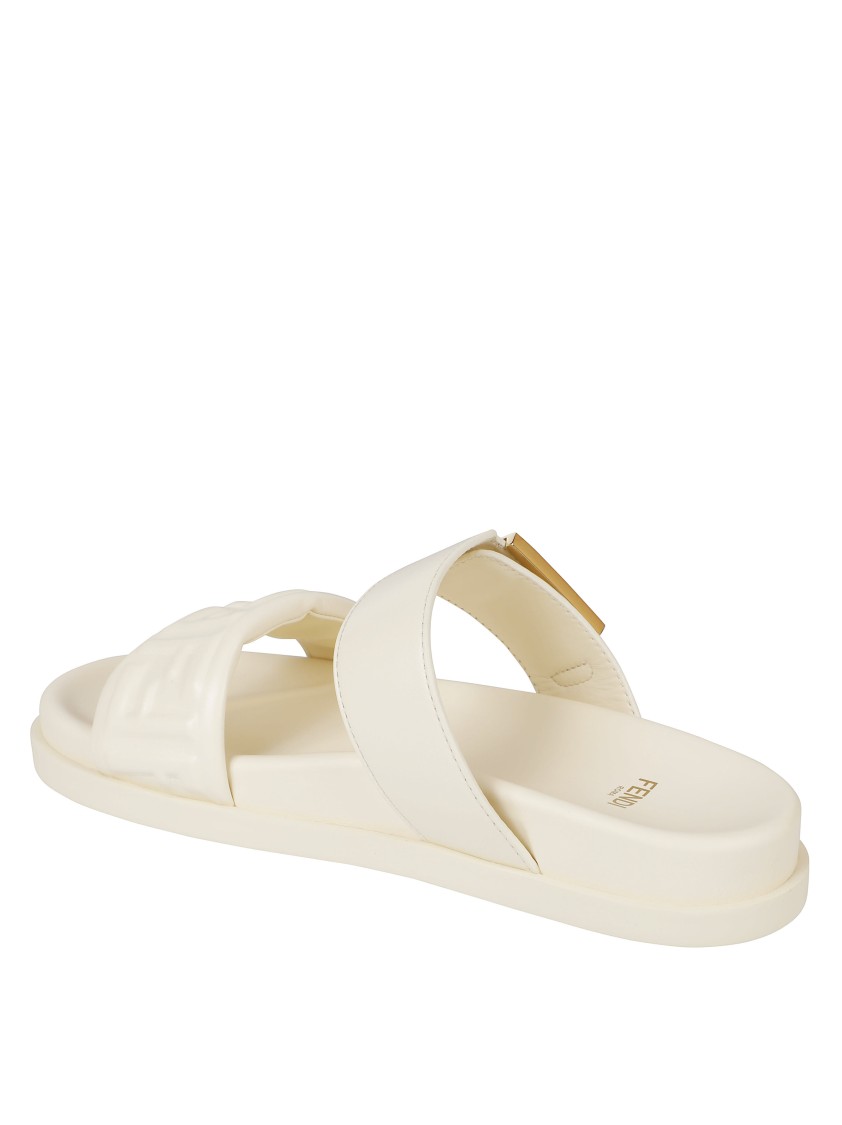Fendi Textured Strap Sandals In Neutral