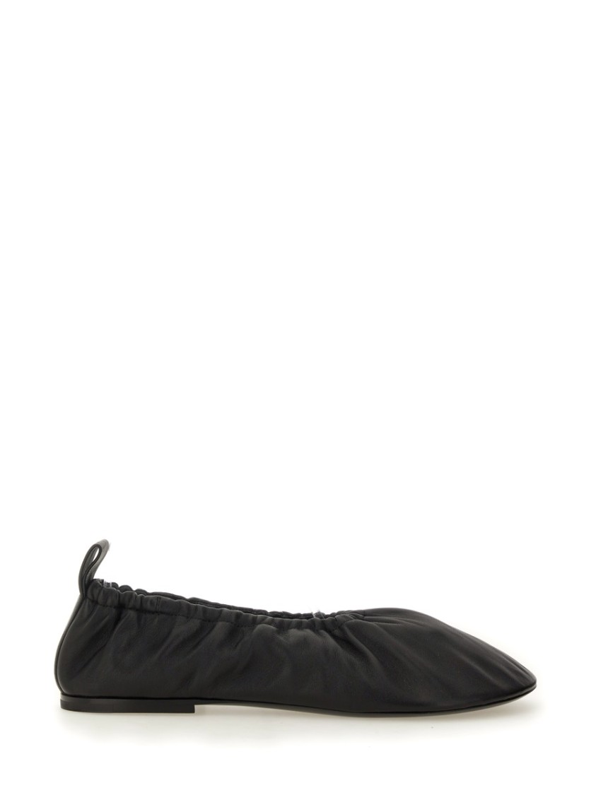 Jil Sander Nappa Ballerina Flats With Subtle Heel In Black