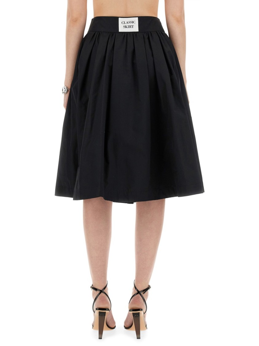 Moschino Black Jewel Button Nylon Blend Skirt In Black
