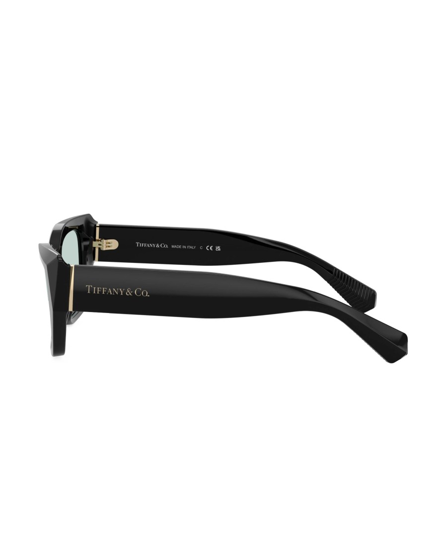 Tiffany & Co . Cat-eye Sunglasses With Light Azure Lenses In Black