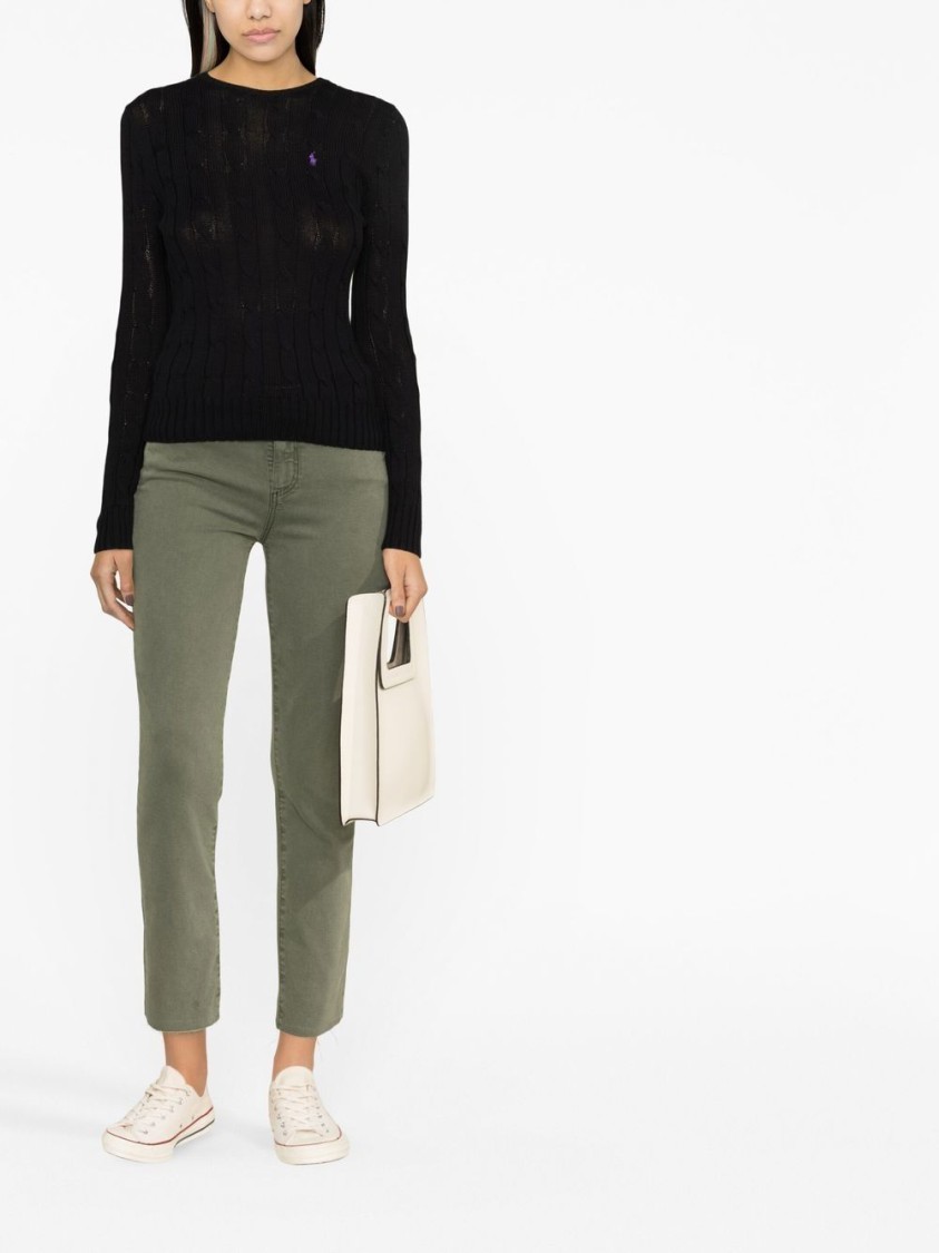 Shop Polo Ralph Lauren Textured Cable Knit Crew Neck Sweater
