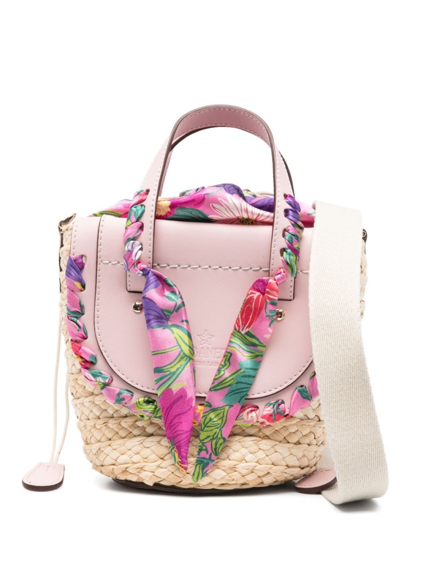 Cuba Lab Handbag With Woven Straw Base