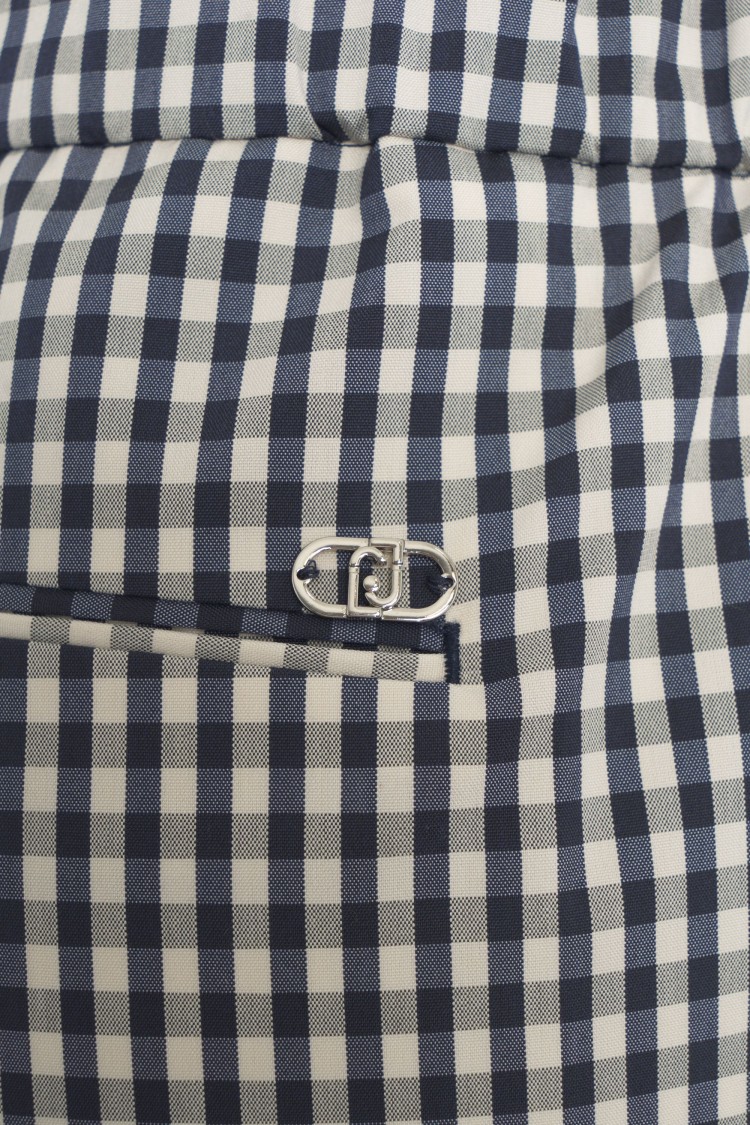 LIU •JO LIU JO CLASSIC CHECKED CHINO PANTS WITH TAILORED FIT