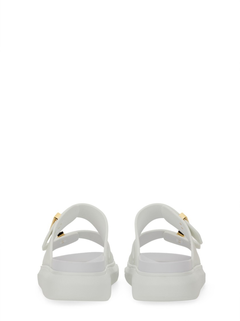 Alexander Mcqueen Hybrid Double-strap Rubber Slides In White