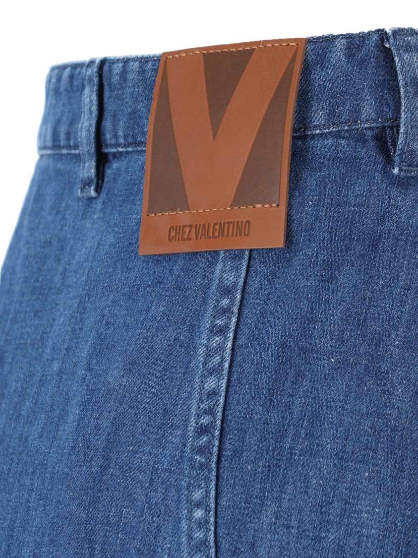Shop Valentino Flared Midi Sskirt – Blue