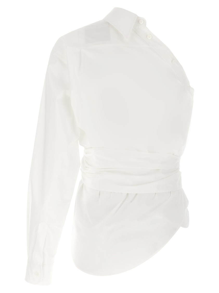 Moschino One-shoulder Poplin Stretch In White