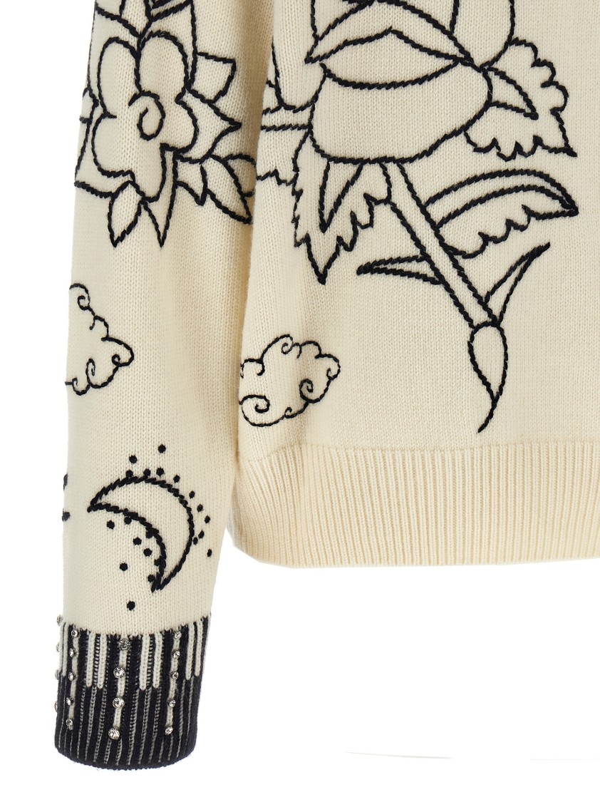 Pinko Patterned Crew-neck Sweater In Neutral