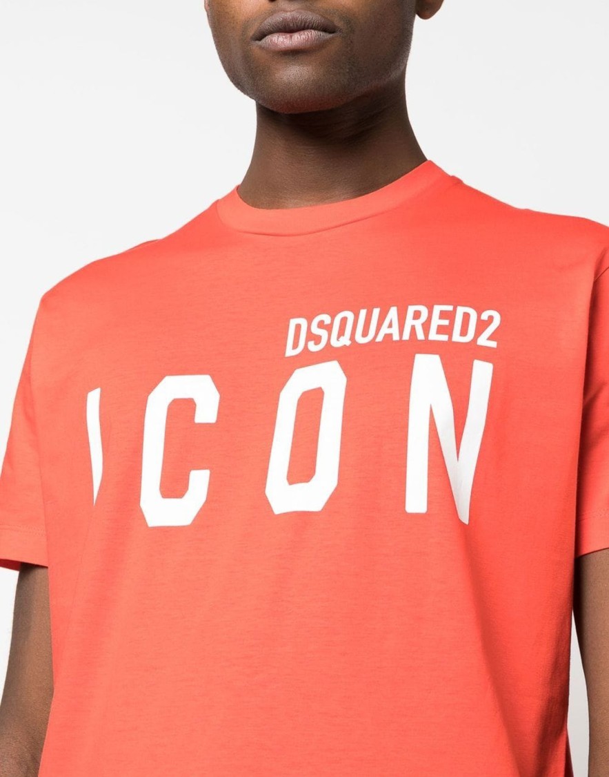 Dsquared2 Be Icon Logo T-shirt In Red
