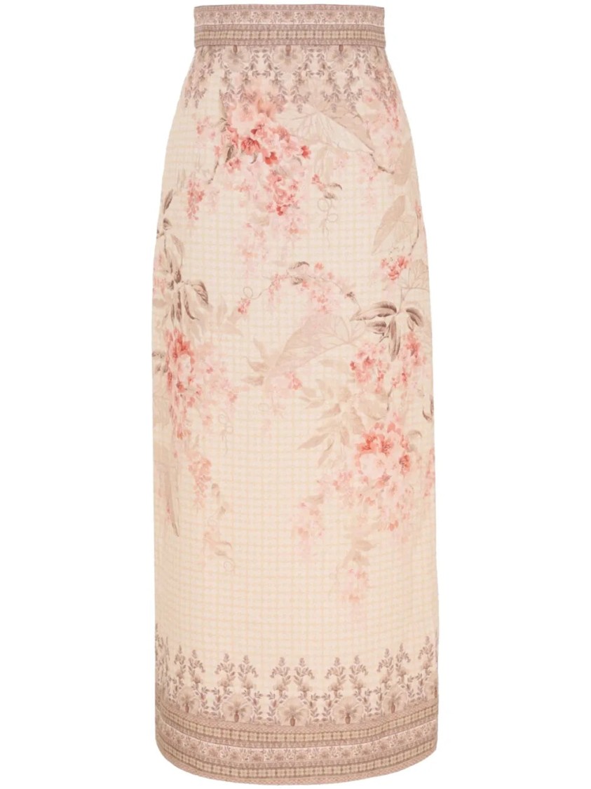 Shop Zimmermann Illuminate Pencil Midi Skirt