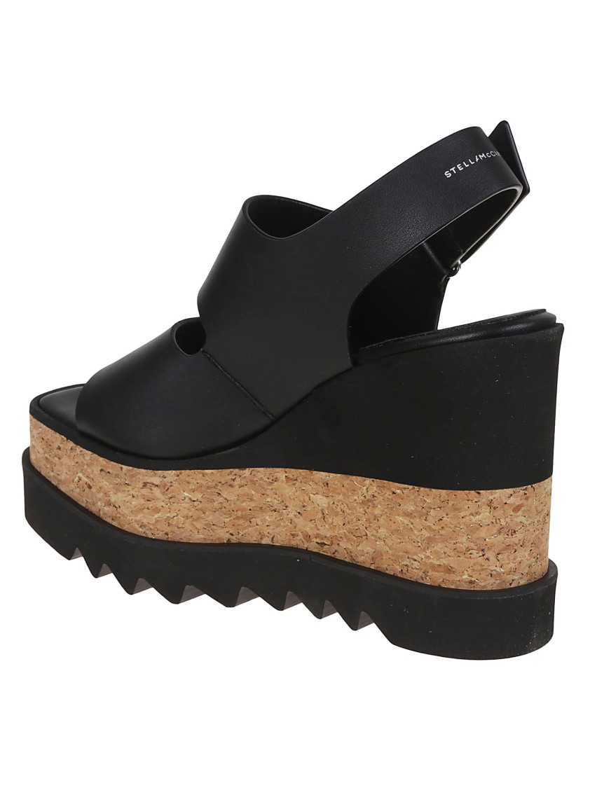 Stella Mccartney Black Sandals With Double Strap Design In Black