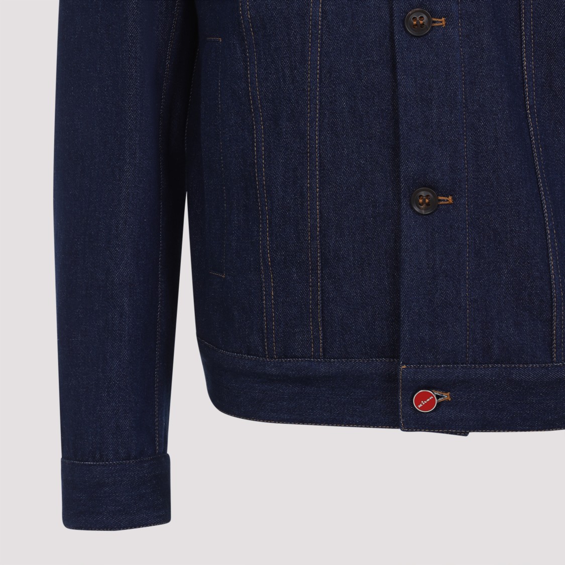Kiton Cotton Jacket With Pointed Collar And Chest Pockets In Black