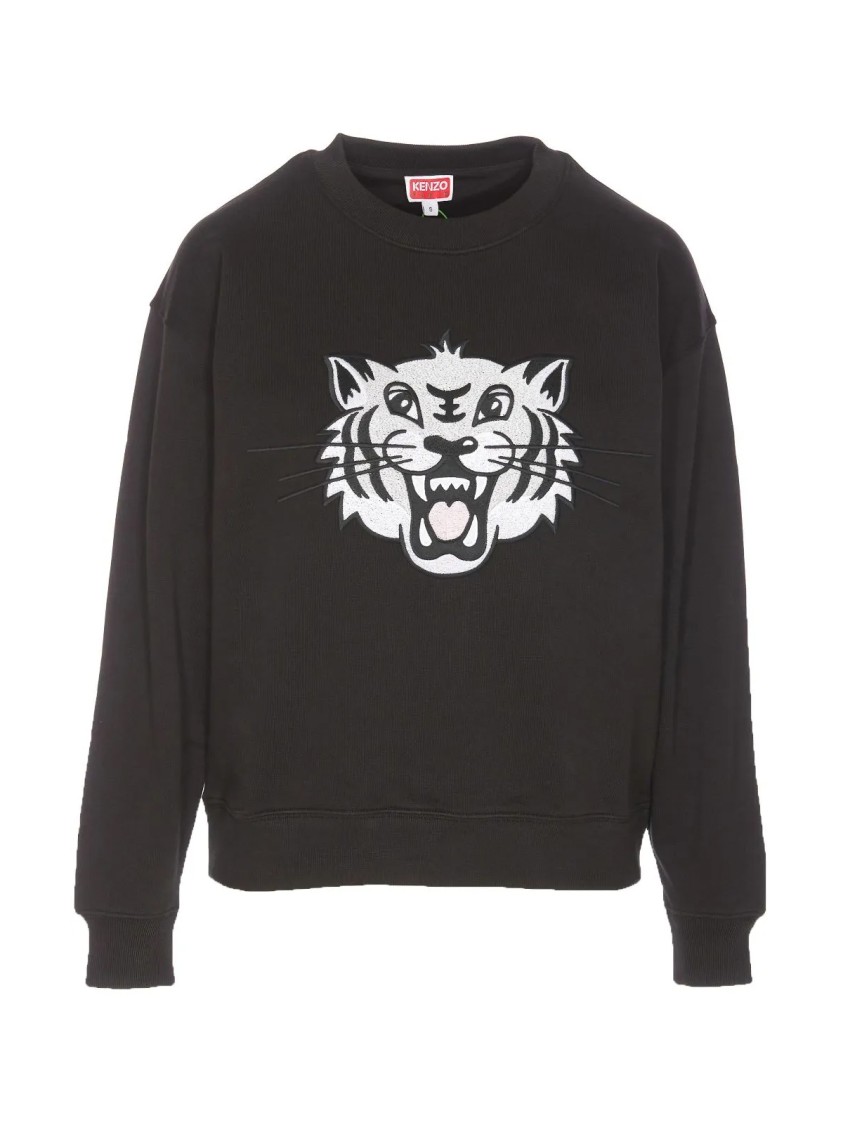 Kenzo Happy Tiger Logo Sweatshirt in Black | THE LIST