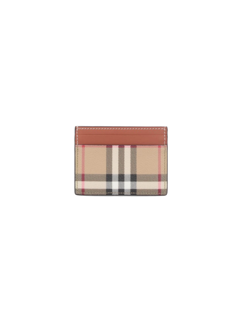 Burberry Compact Check Pattern Cardholders In Neutral
