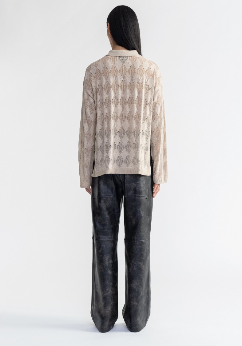 AERON AERON TAMARA - DIAMOND KNIT CARDIGAN SHIRT