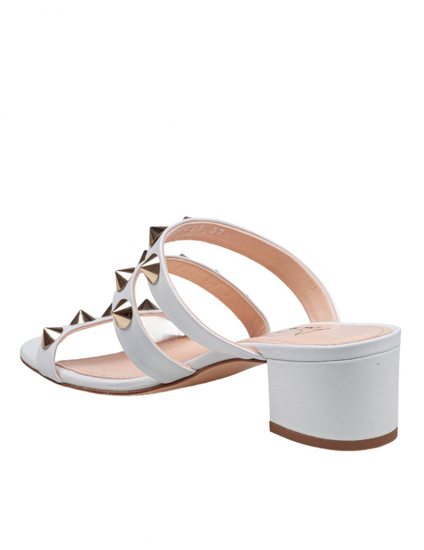 Shop Agl Attilio Giusti Leombruni Agl Lala Spike Sandal In Leather In White