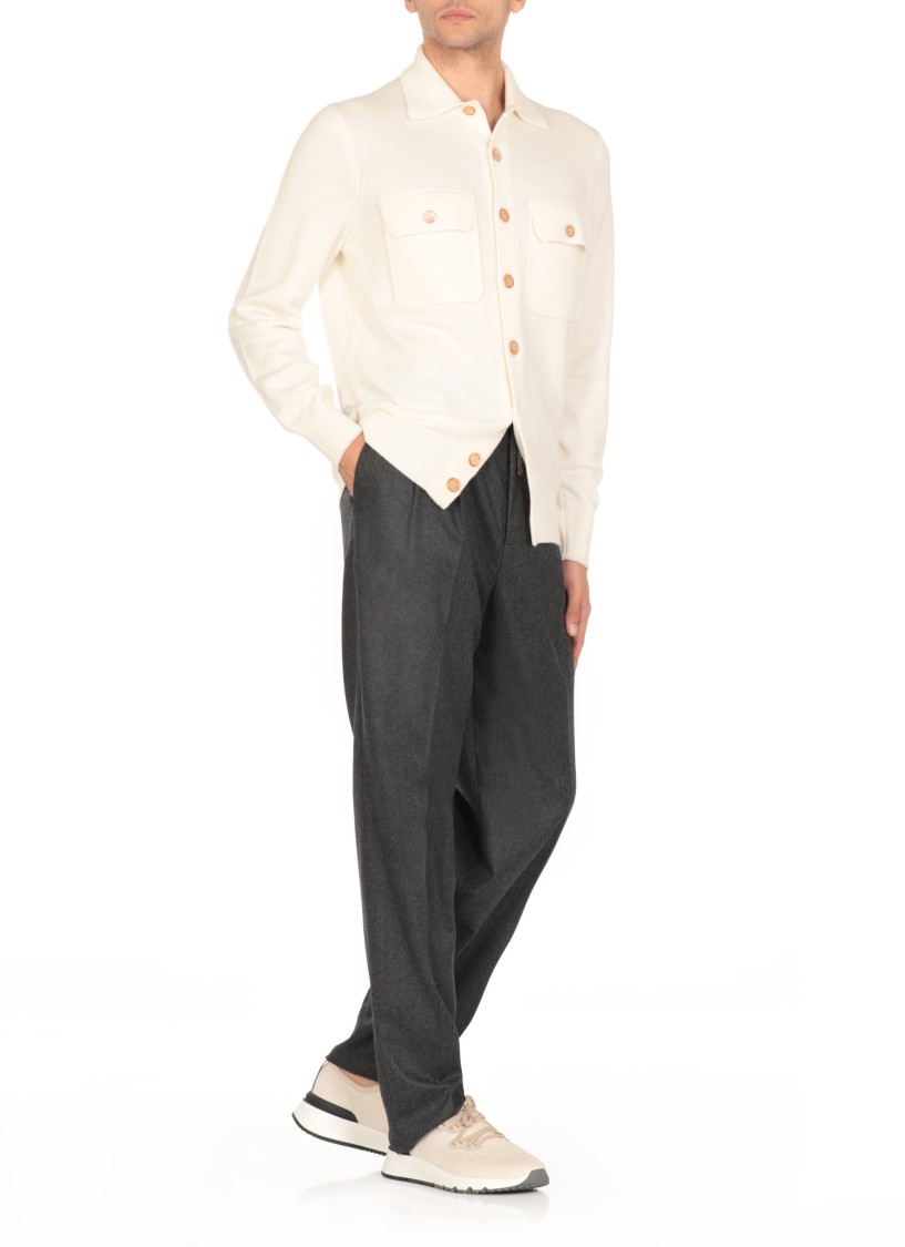 Brunello Cucinelli Man Pants Grey Size 42 Virgin Wool In Gray