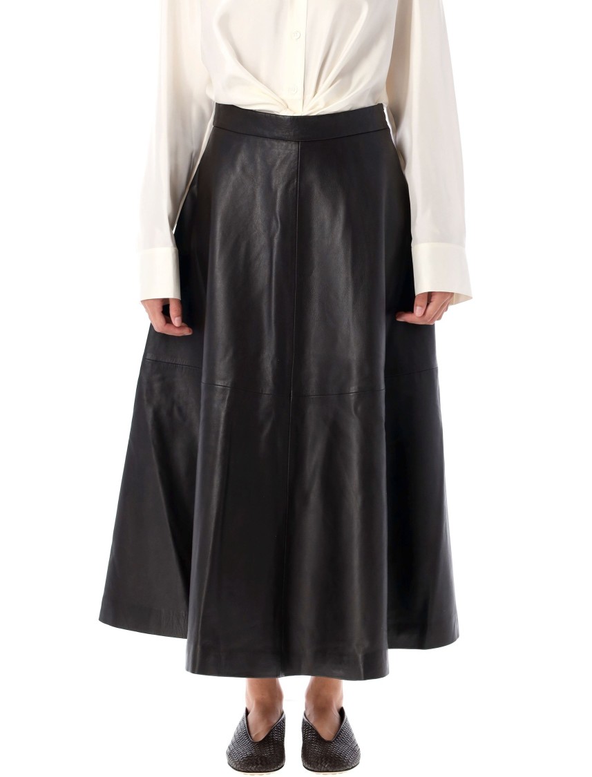 Rohe Róhe Midi Leather Skirt In Black