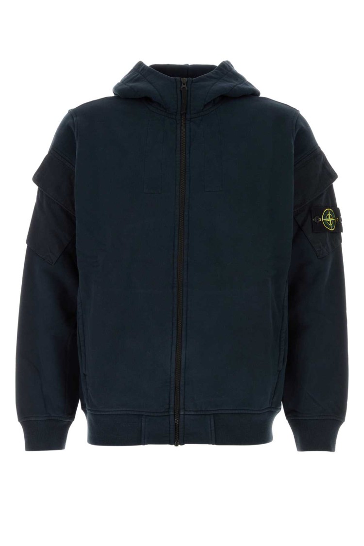 Stone Island Midnight Blue Cotton Sweatshirt In Gray