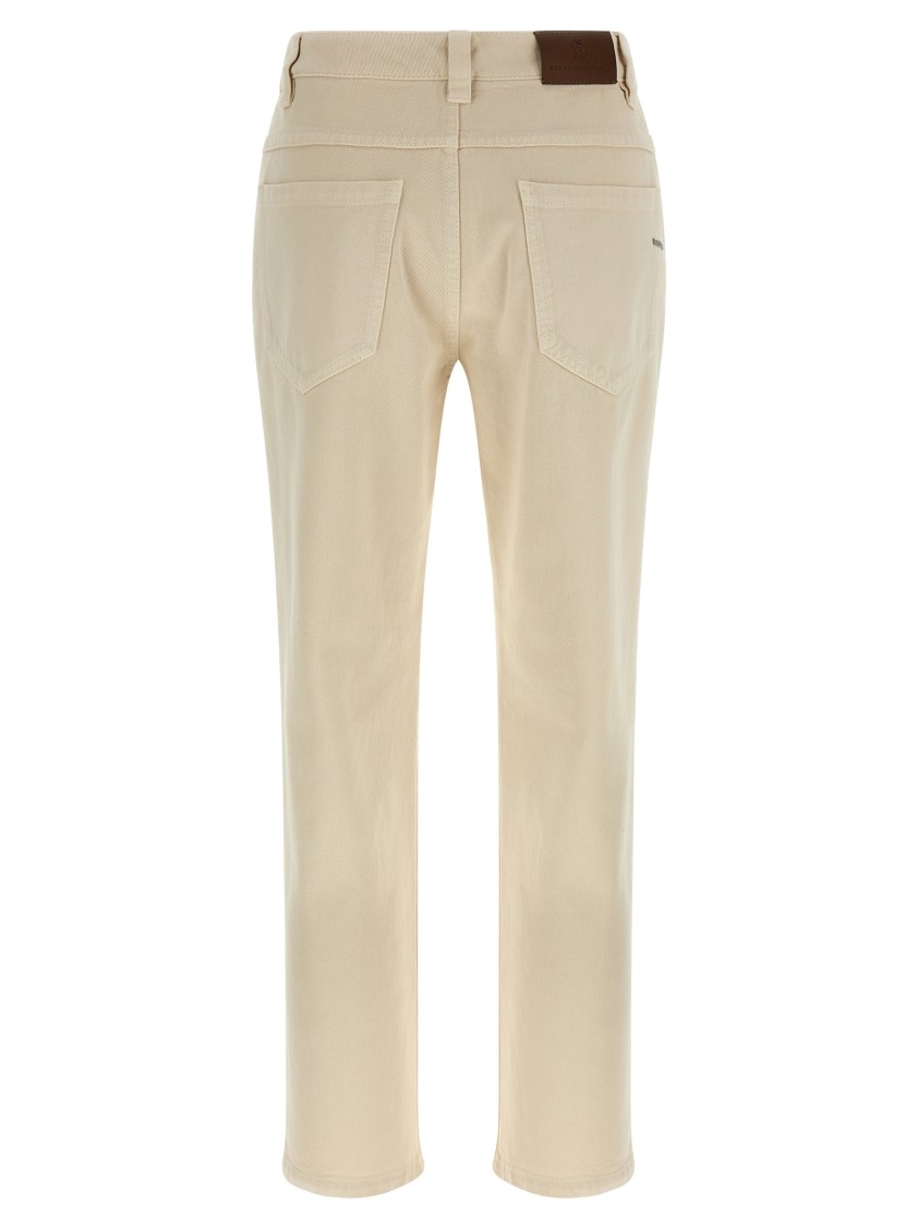 Brunello Cucinelli Straight-fit Denim Trousers In Neutral