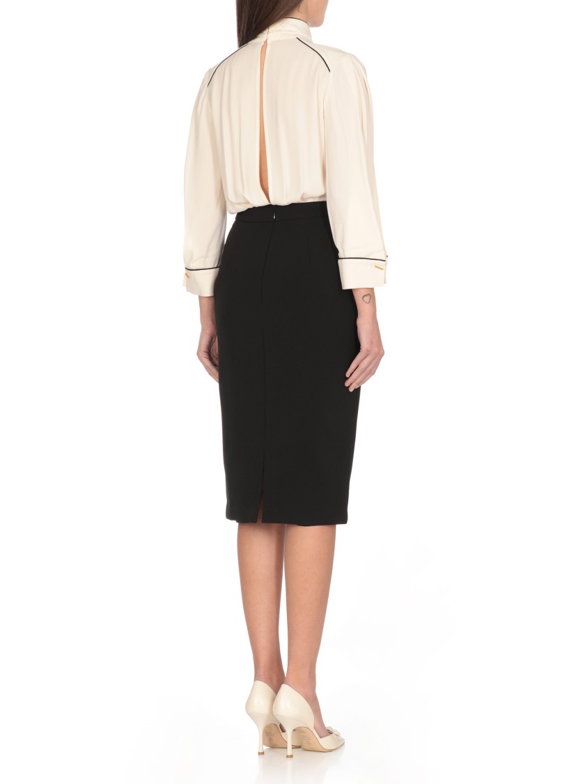 ELISABETTA FRANCHI ELISABETTA FRANCHI IVORY CREPE DRESS