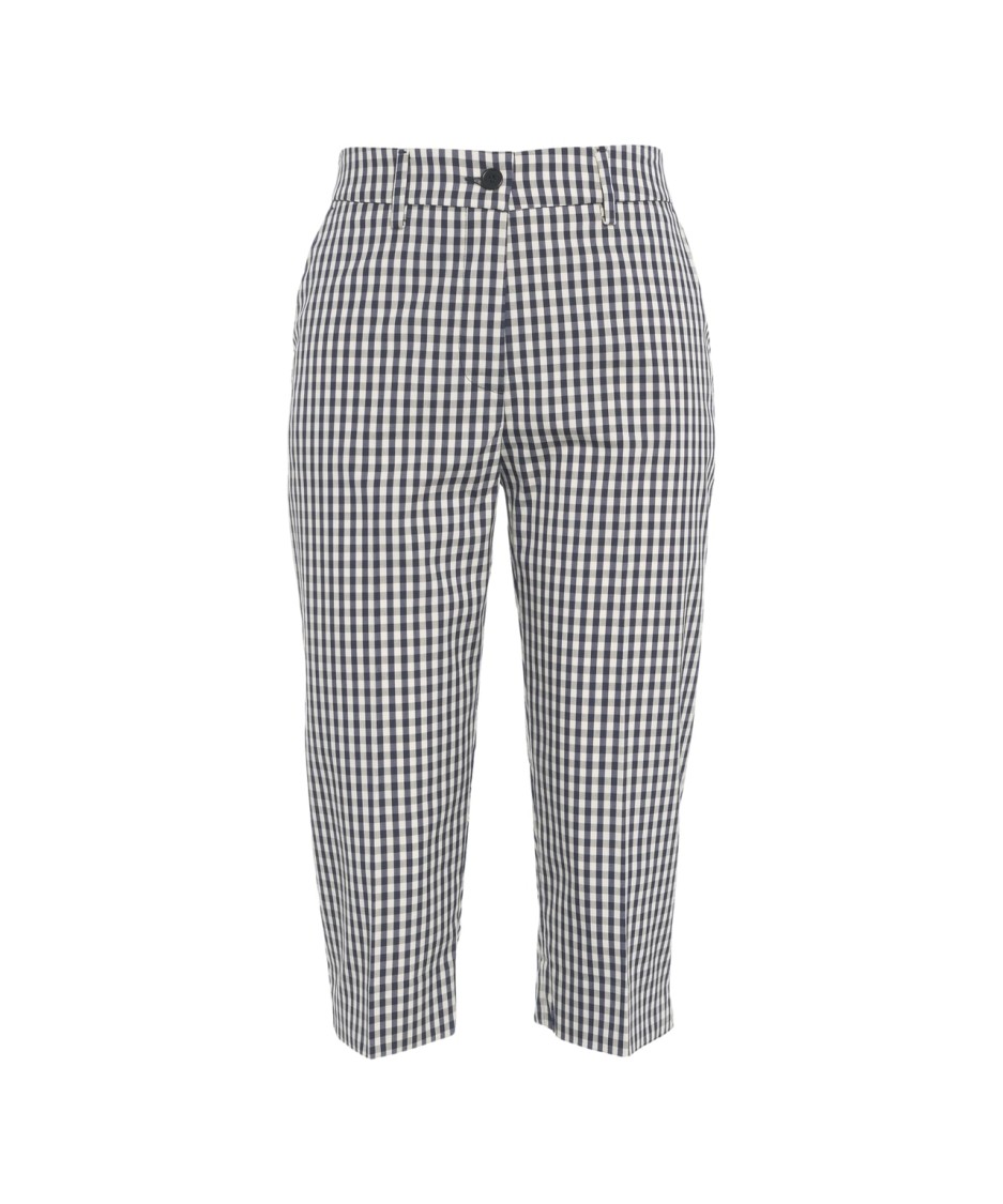 LIU •JO LIU JO CHECK PATTERN CAPRI PANTS WITH BELT LOOPS