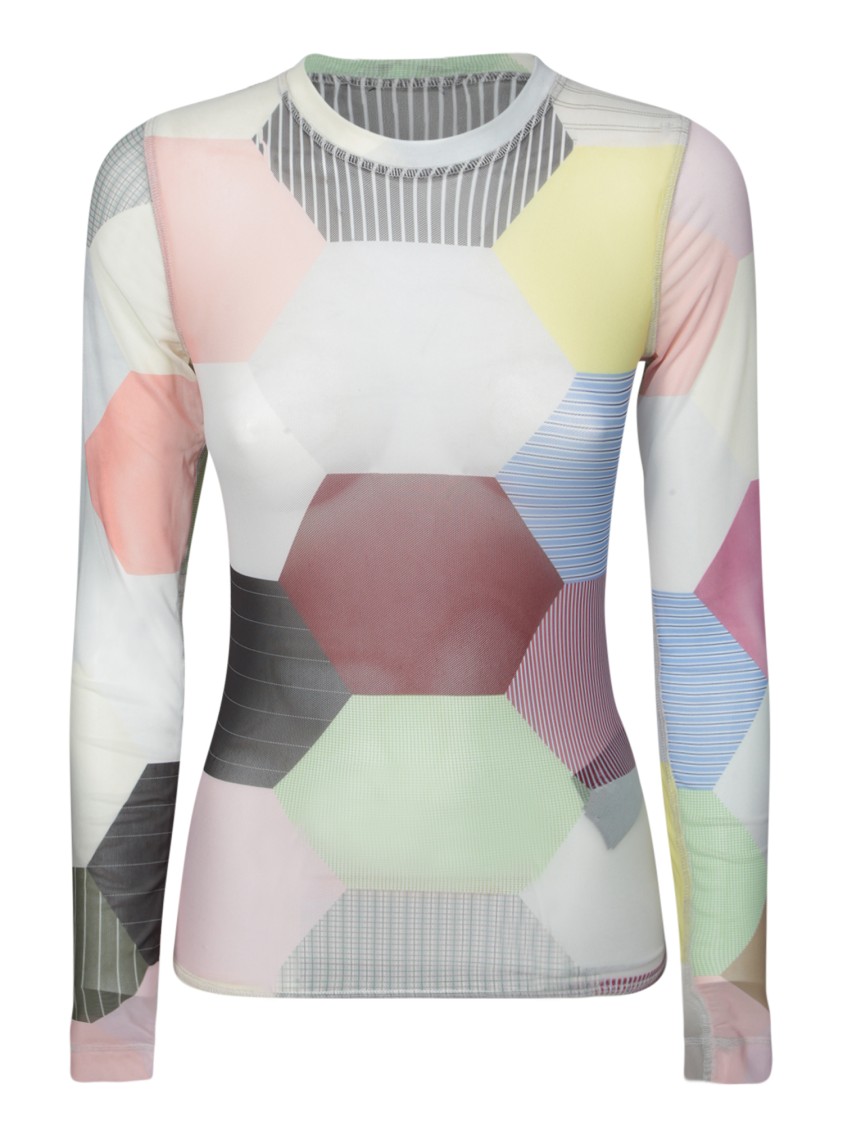 Jw Anderson J. W. Anderson Multicolored Panel Knit Top In Grey