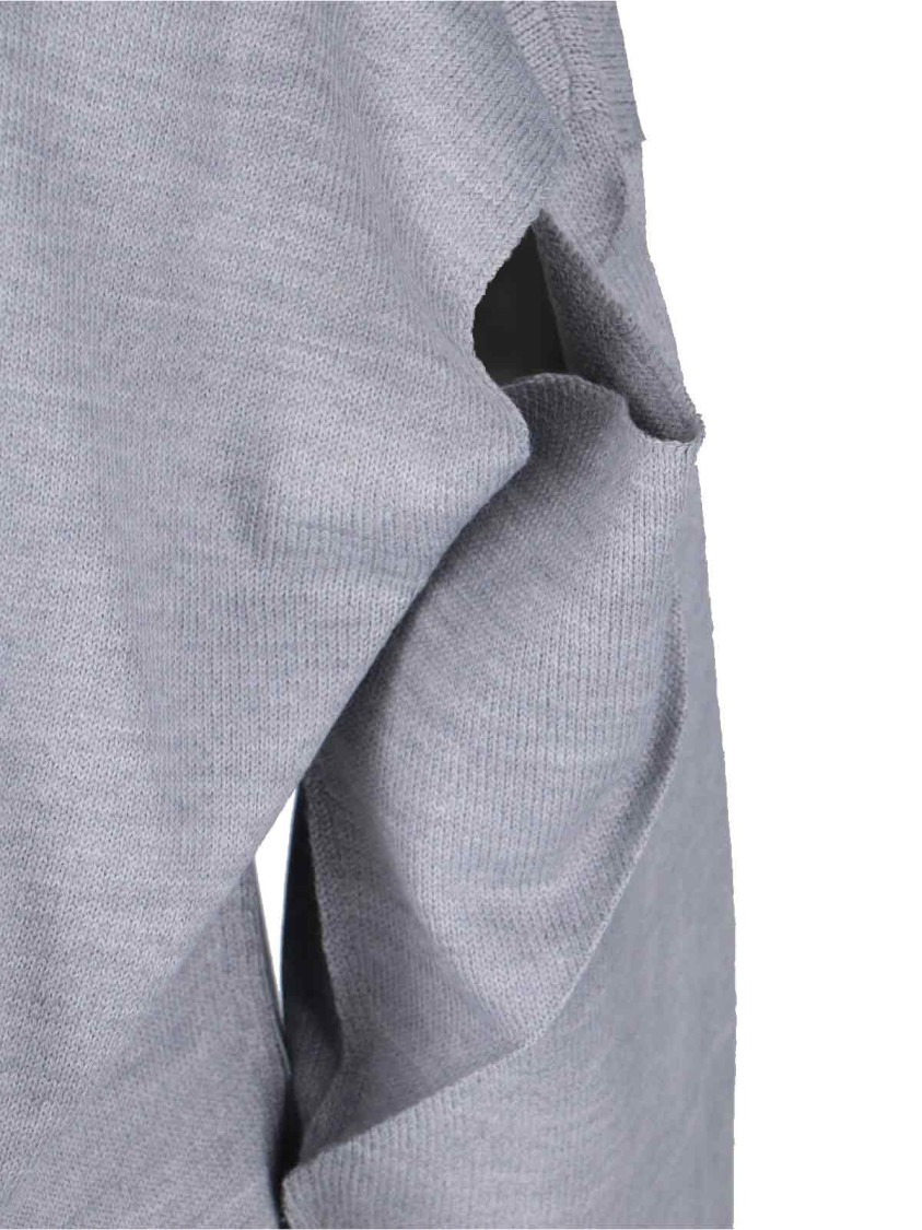 Mm6 Maison Margiela Shiny V Neck Knitwear With Long Sleeves