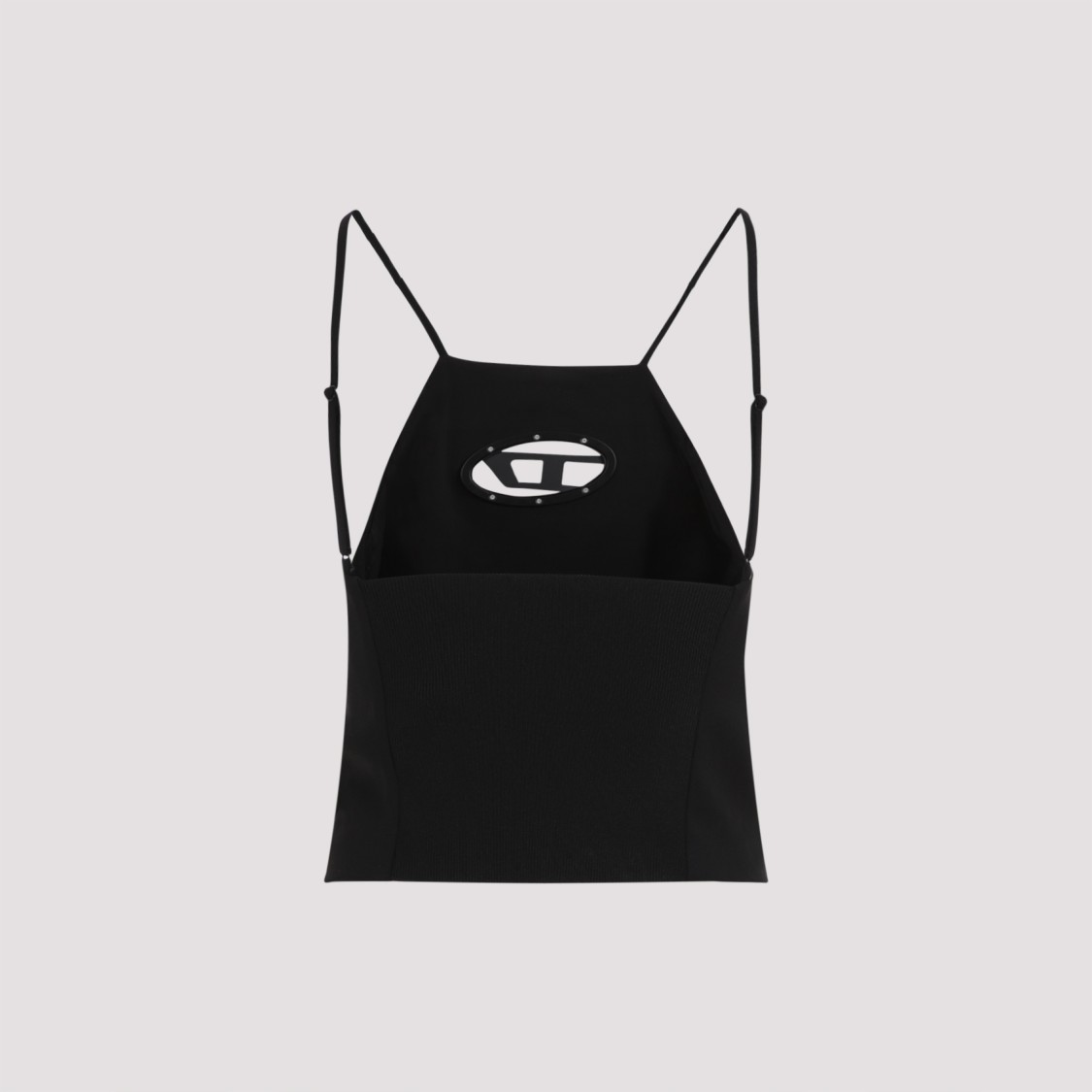 Diesel Women Black Stretch Polyester Blend T-wilight Top In Black