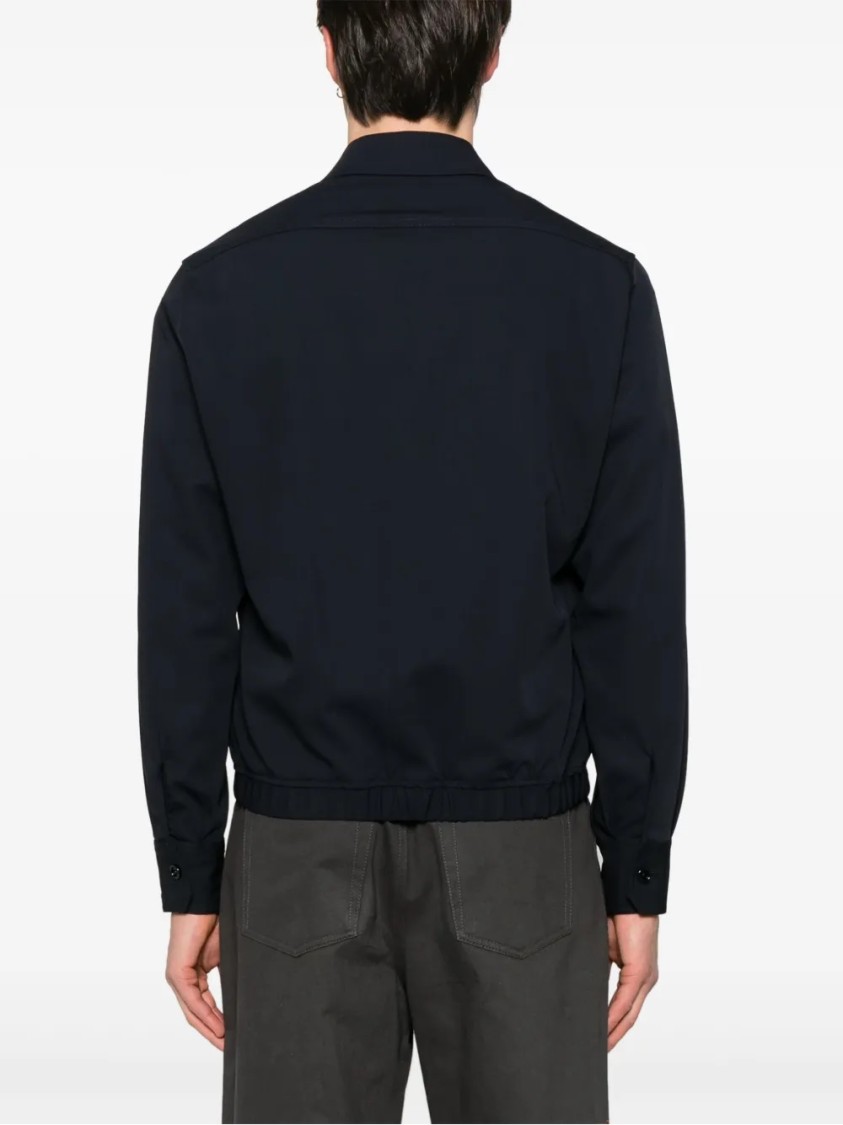 Lardini Black Jacket With Button-up Front And Tailored Cuffs