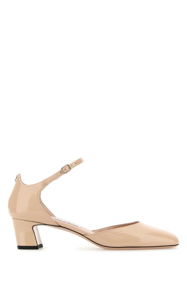 Jimmy Choo Pixie Block Heel Pumps In Neutral