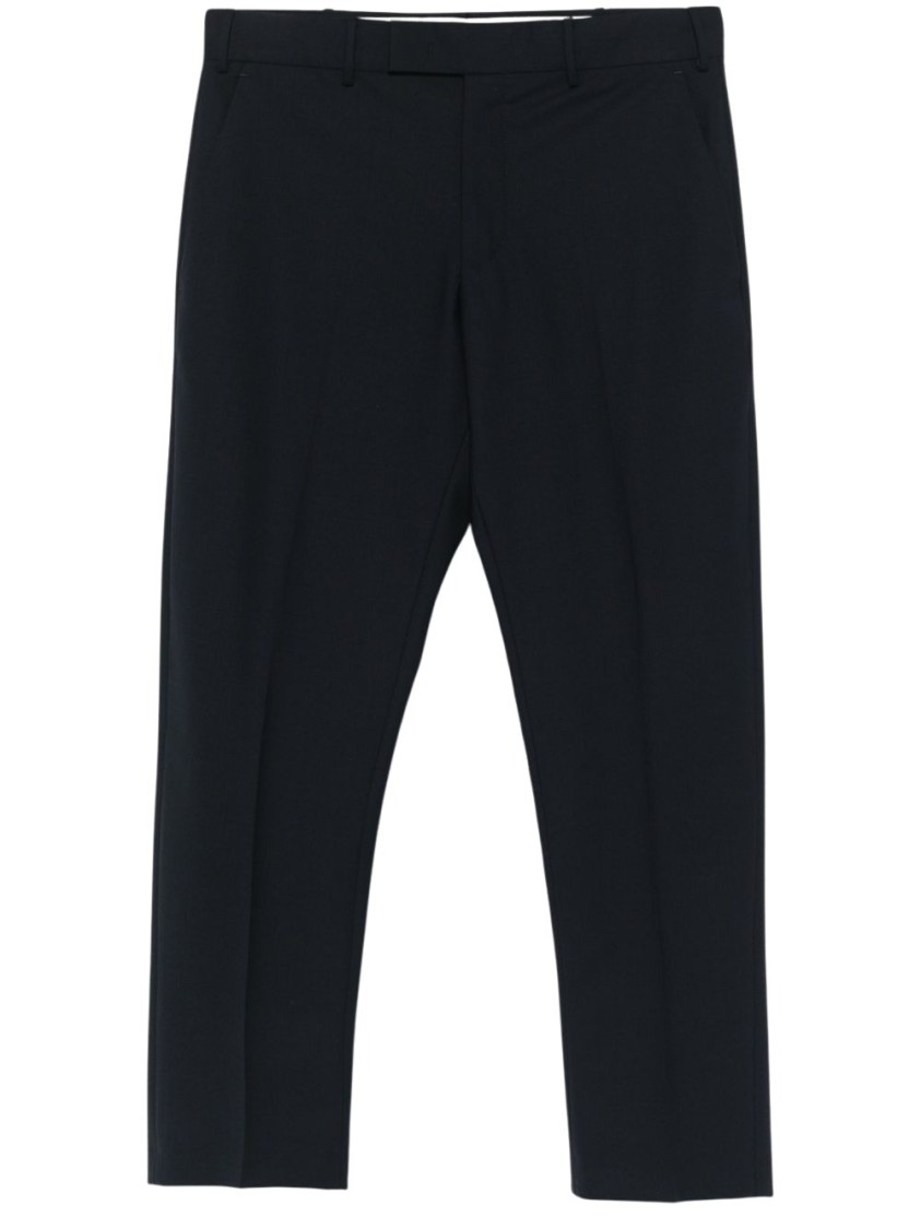 Pt Torino Tailored Blue Trousers With Subtle Crease In Black