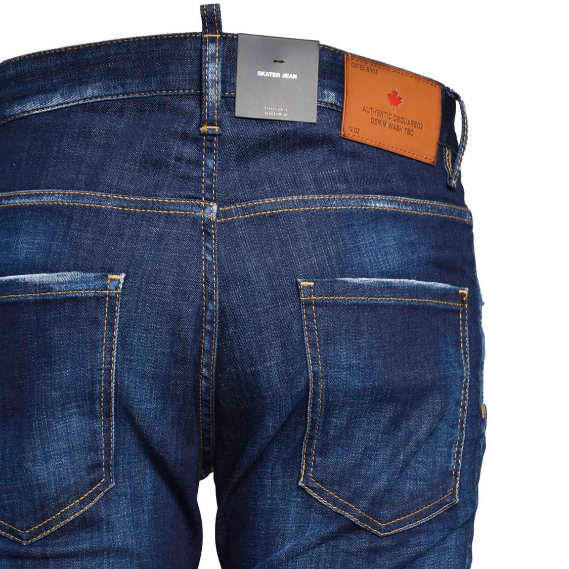 Dsquared2 Blue Jeans With Belt Loops And Logo Patch On The Rear In Black