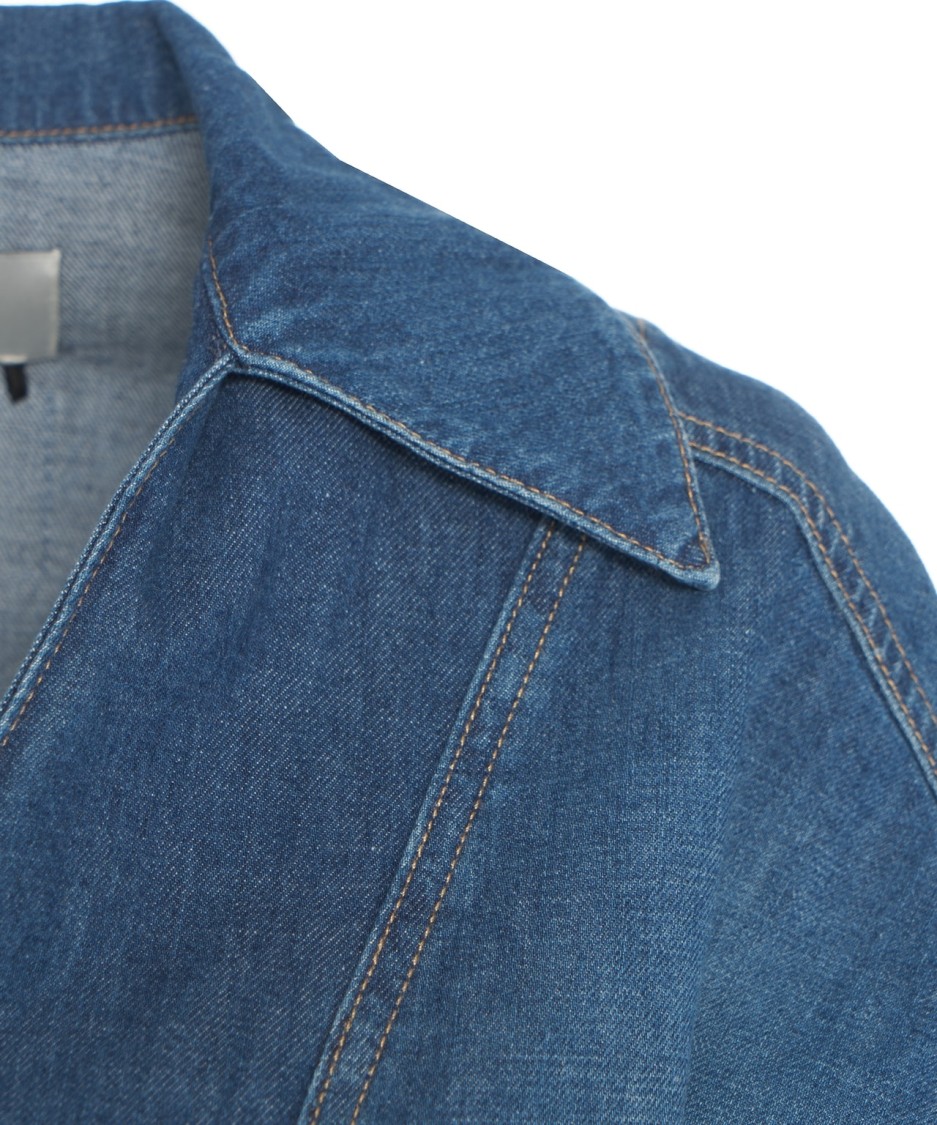 Elisabetta Franchi Mc Short Denim Monkey With Belt Detail In Blue