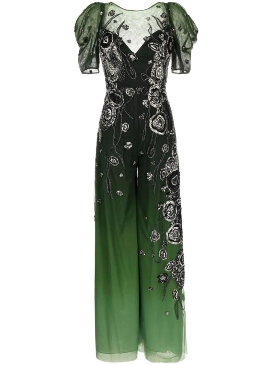 junri ページ Saiid Kobeisy Gradient Printed Tulle Jumpsuit With Beading