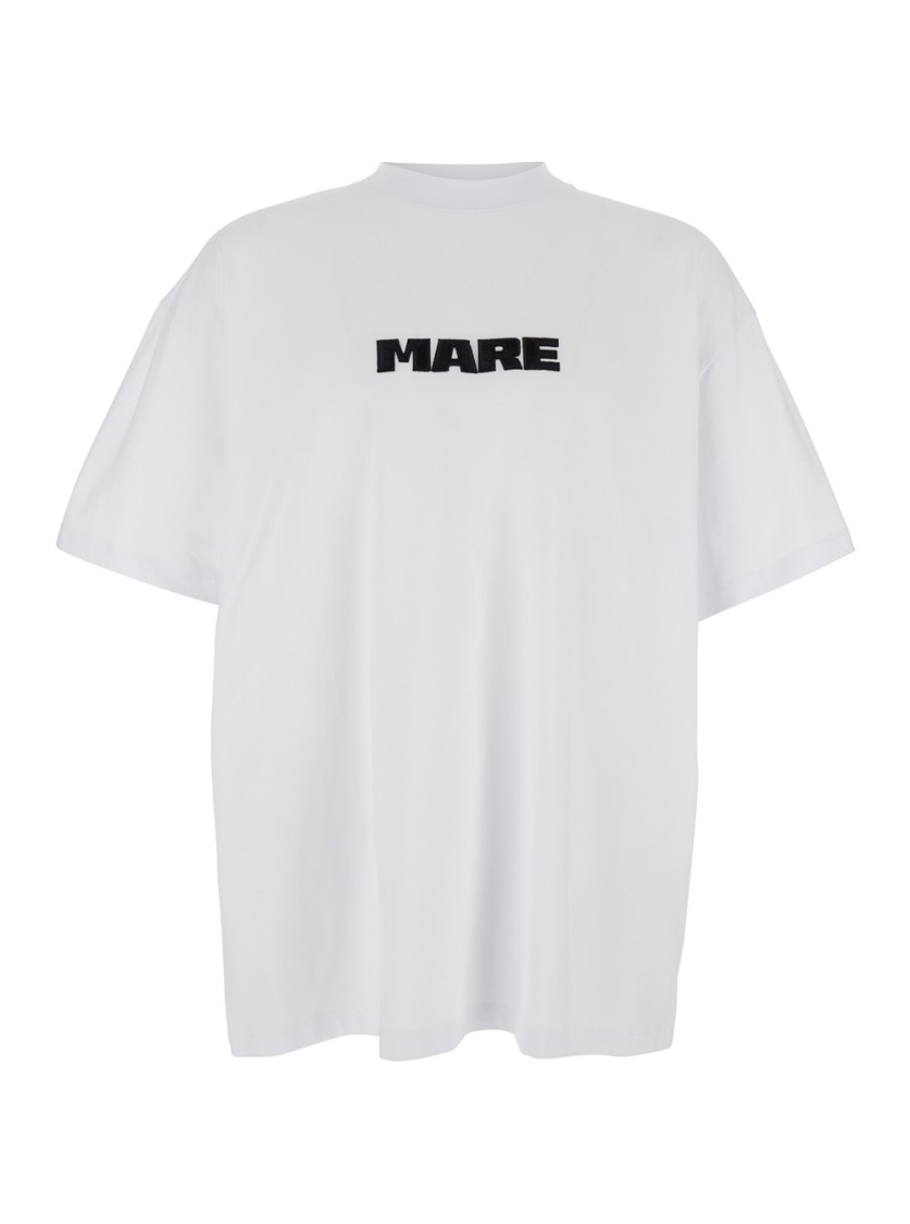 Shop Msgm White Cotton T-shirt With Logo Print
