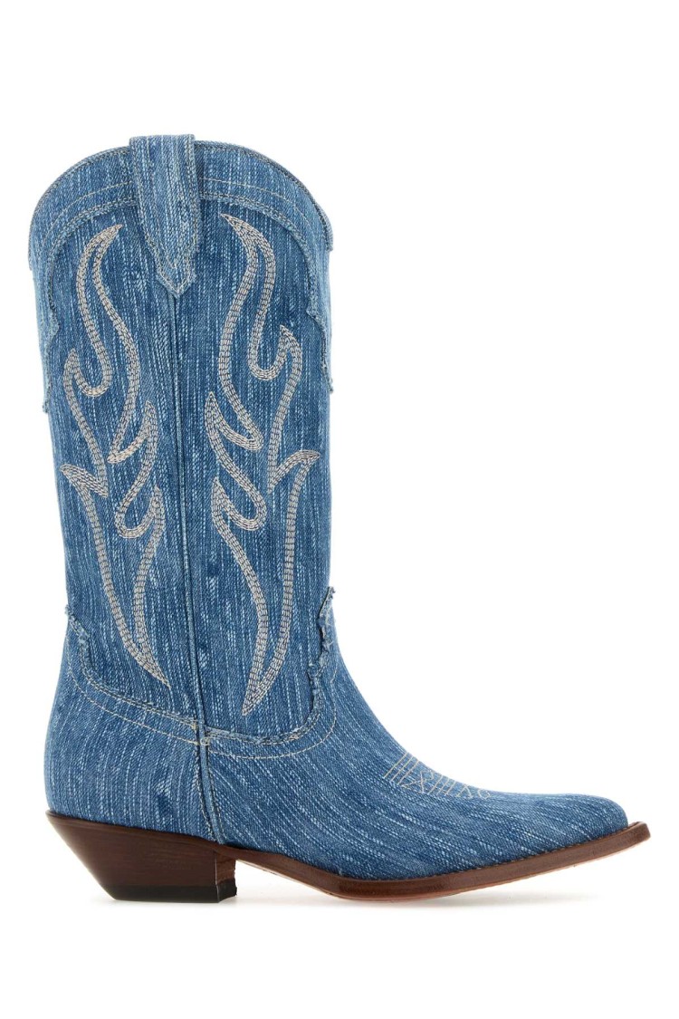 Sonora Denim Santa Fe Boots In Blue