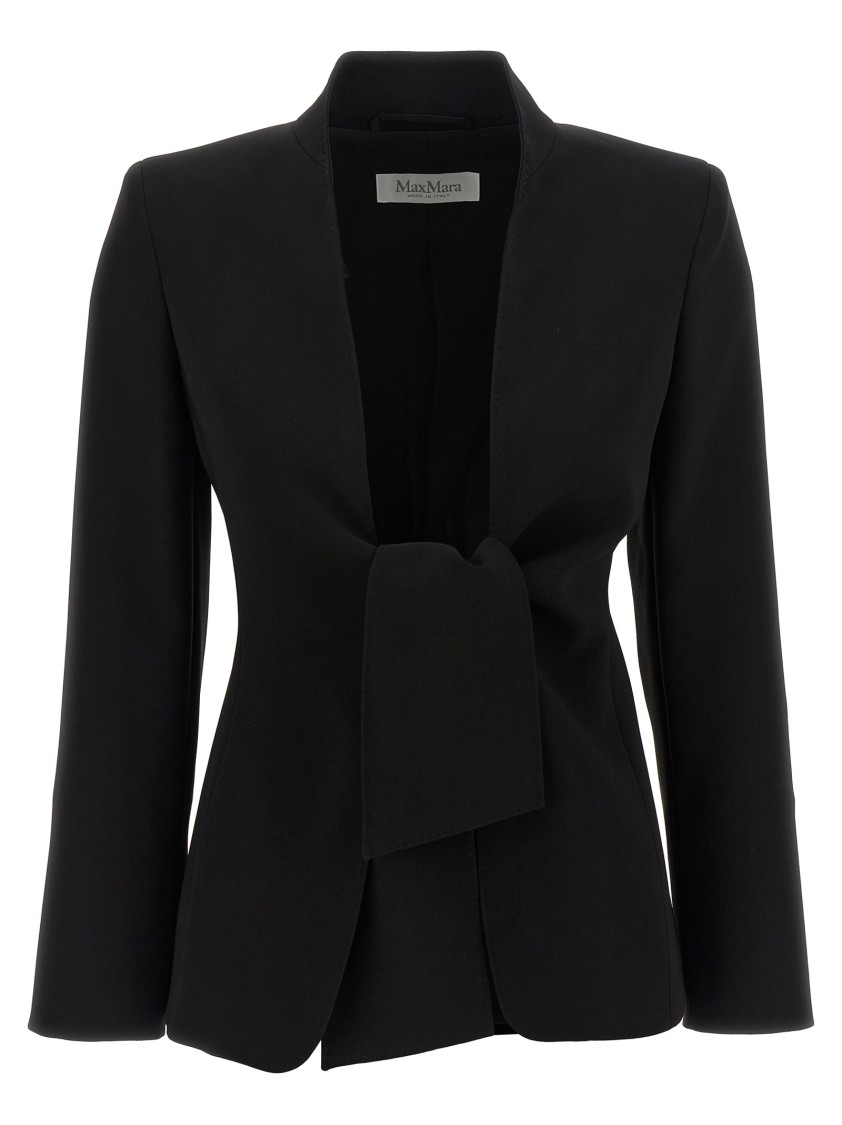 Max Mara Tailored Suit With Long Sleeves And Notched Lapel In Black
