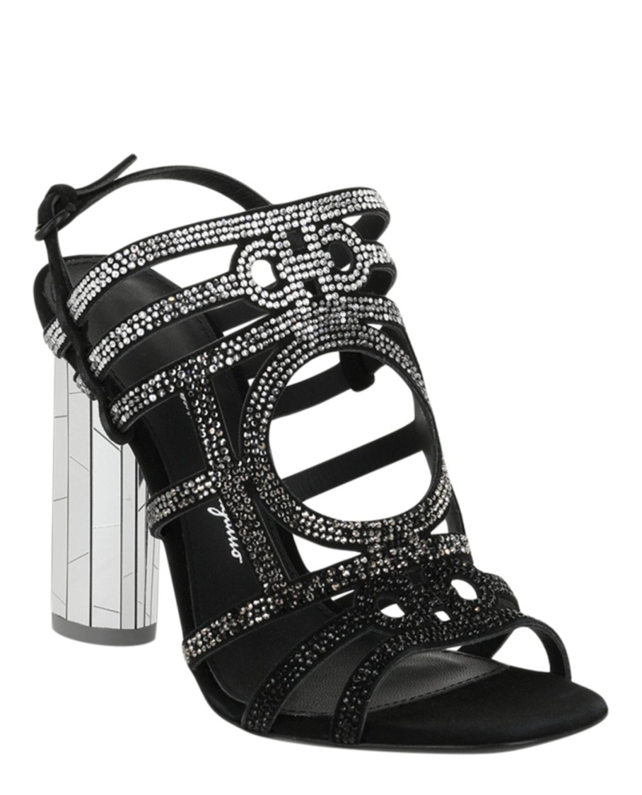 Ferragamo Florenza Crystal-embellished Slingback Heel Sandals