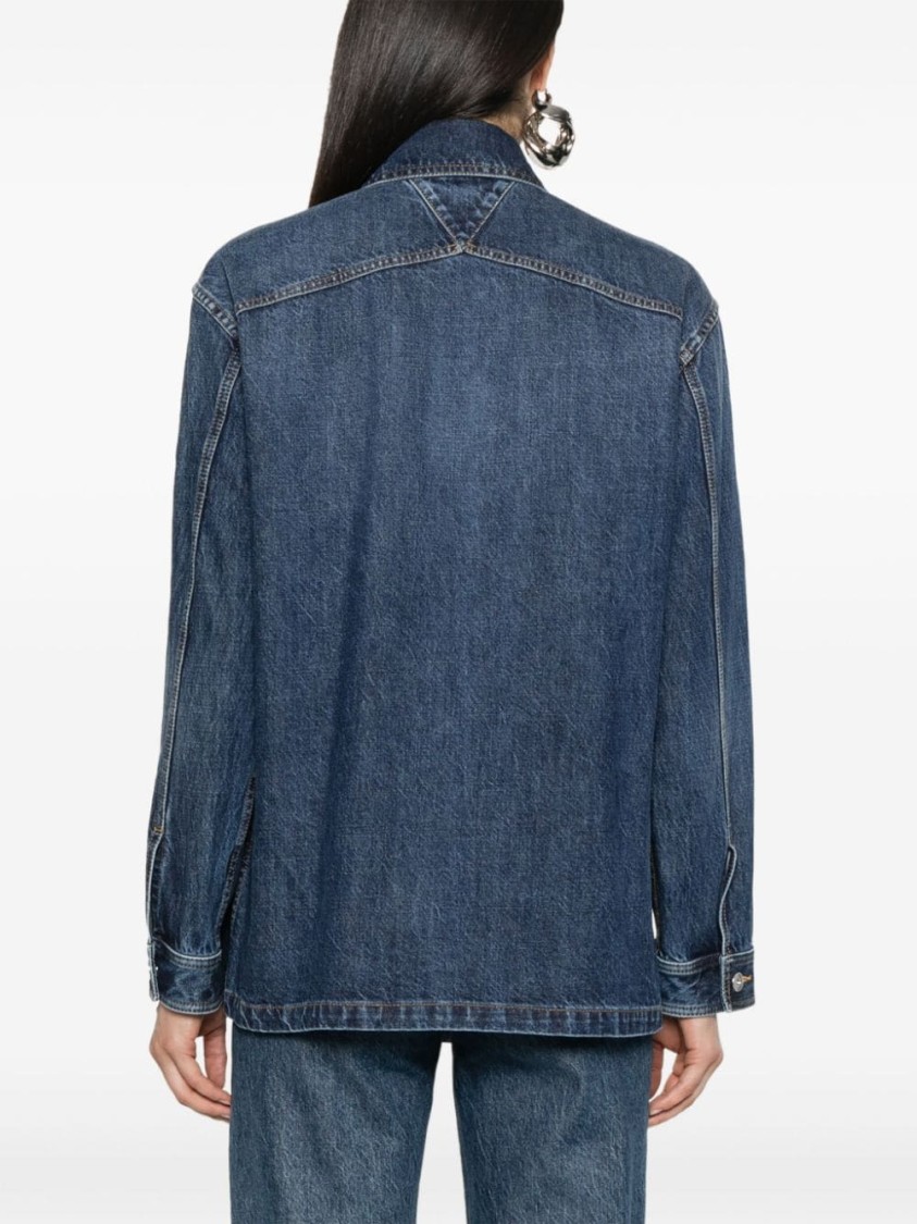 Bottega Veneta Indigo Single-breasted Denim Jacket In Blue