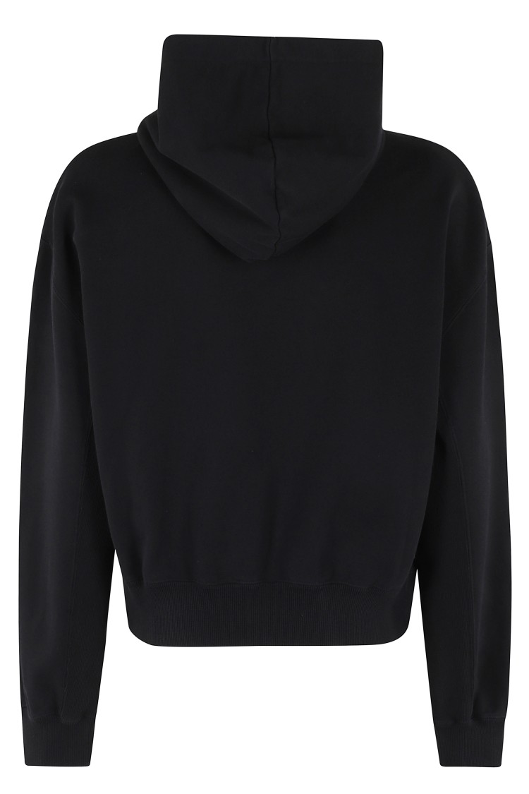 Jw Anderson J. W. Anderson Cropped Black Hoodie With Subtle Branding And Relaxed Fit In Black