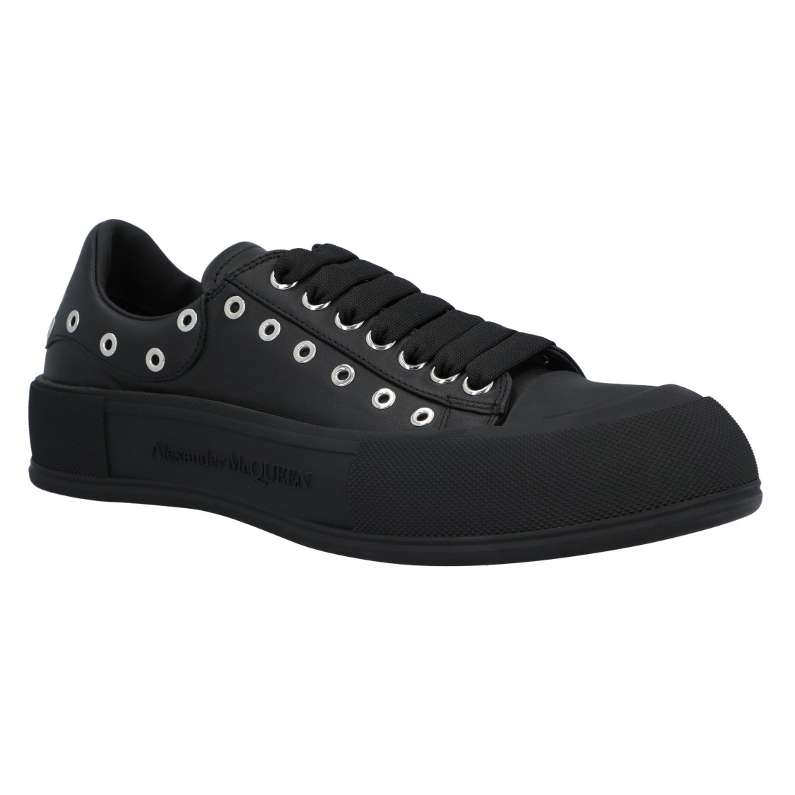 スニーカー Alexander Mcqueen Deck Plimsoll In Black/Silver Alexander Mcqueen Deck Plimsoll In Black/Silver Sneaker