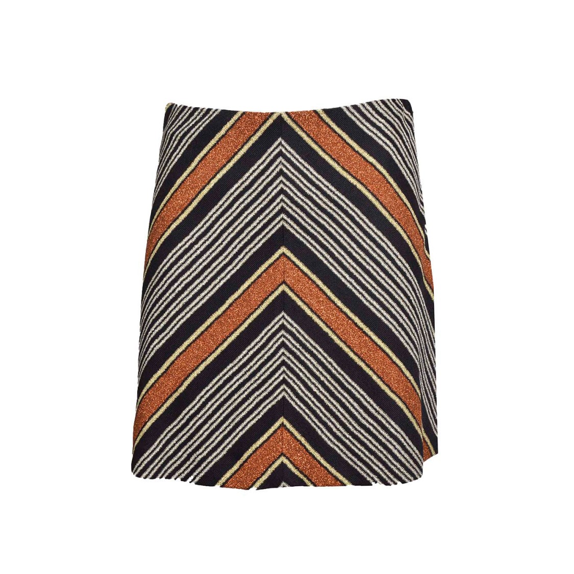 ミニスカート Missoni Orange Lame Striped Viscose Mini Skirt Missoni - Orange and Gray Stripe Lamé Mini Skirt