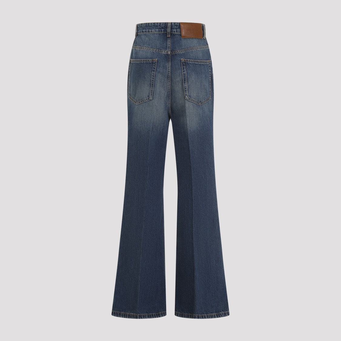 Victoria Beckham Wide Leg Kick Jeans Women In Blue