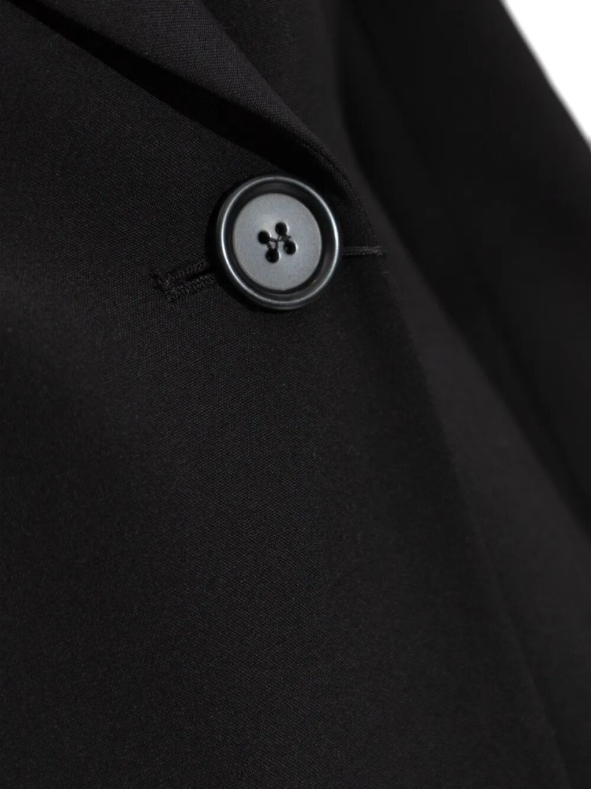 Sportmax Structured Double-breasted Blazer With Flap Pockets In Black