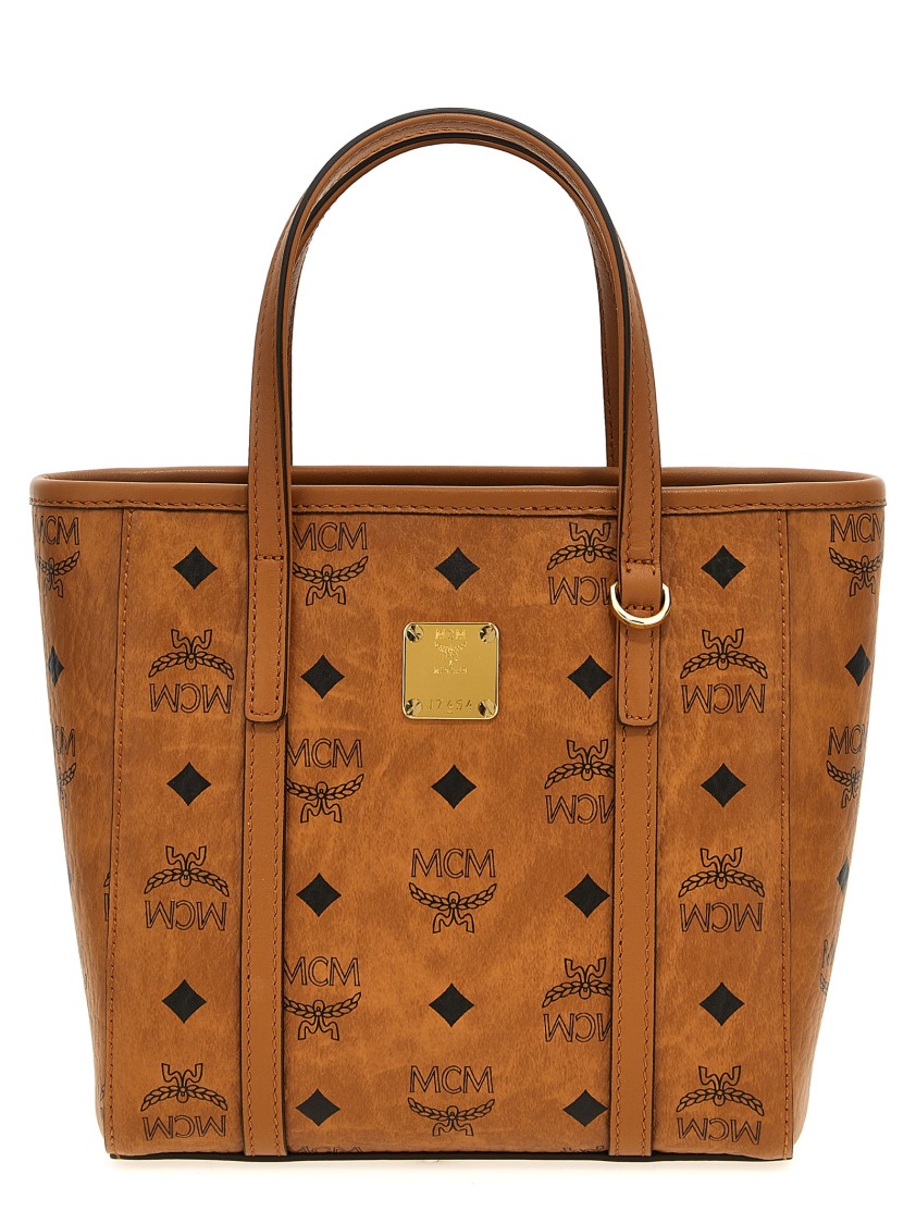 Mcm Mini Tony Printed Canvas Handbag In Brown