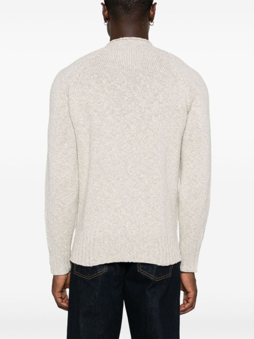 Drumohr Lambswool Crew Neck Sweater With Marl Knit