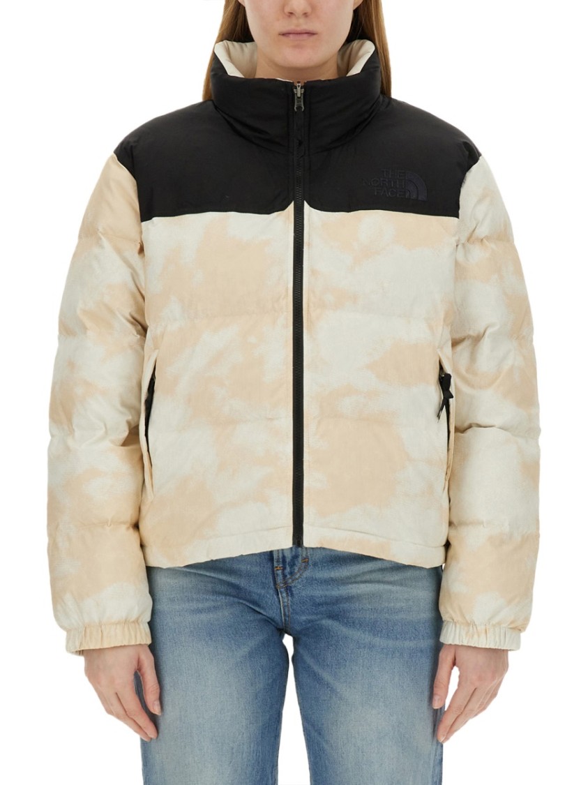 Shop The North Face Cropped Down Jacket In Multicolor