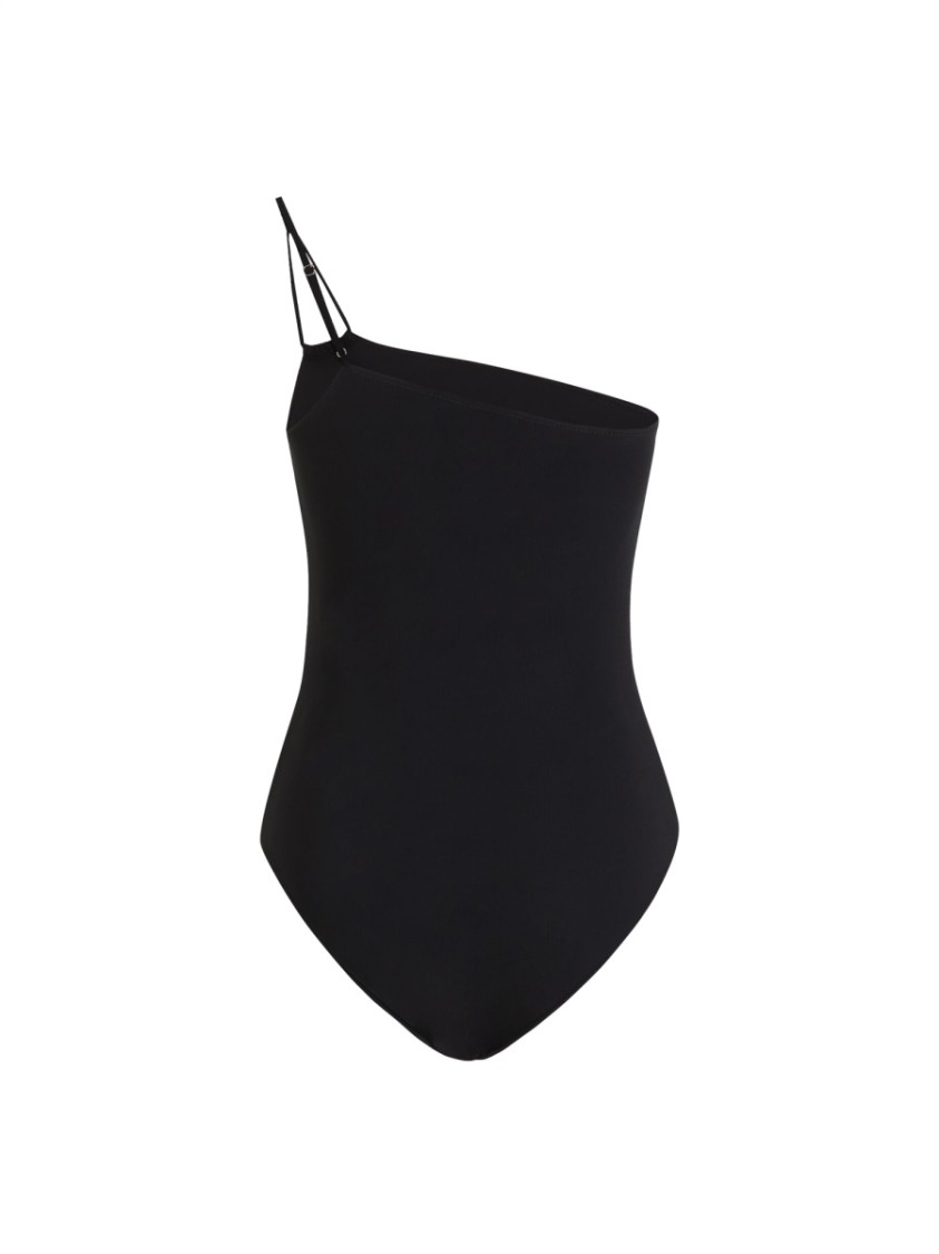 Dolce & Gabbana One-piece One-shoulder Swimsuit In Black