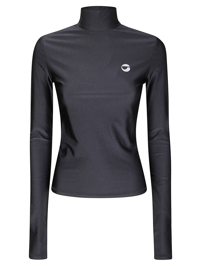 Coperni Tight High Neck Top In Black